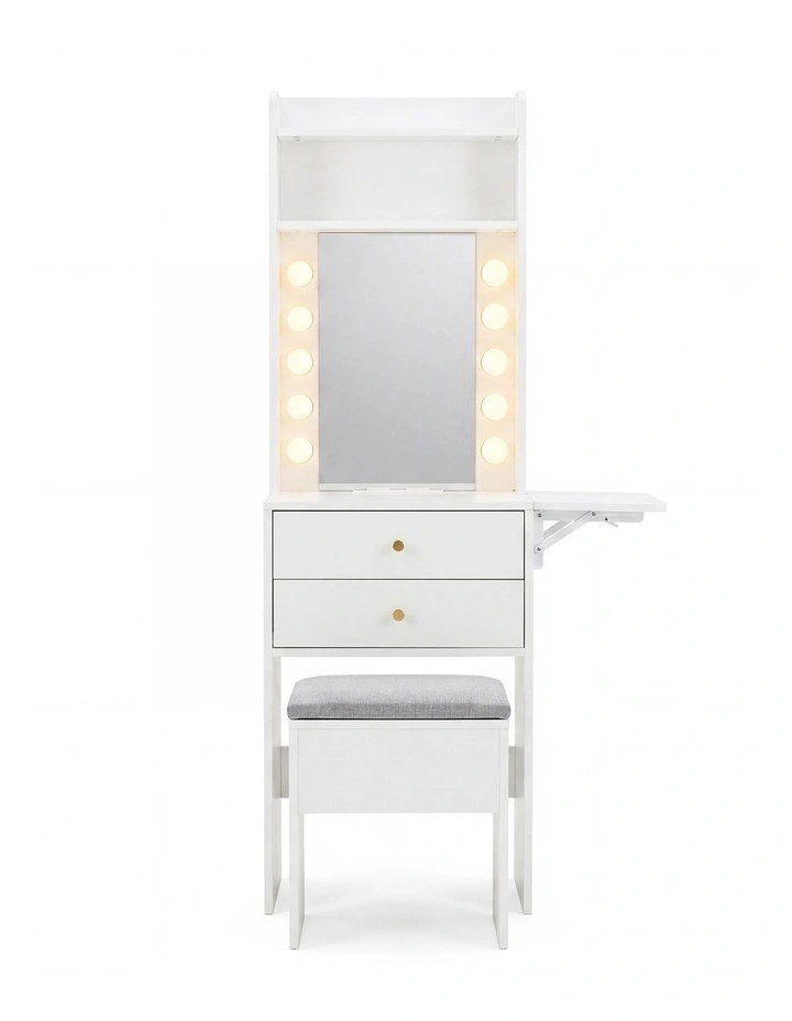 Levede Dressing Table Stool Dressing Vanity Desk Mirror LED Charging Station image 1