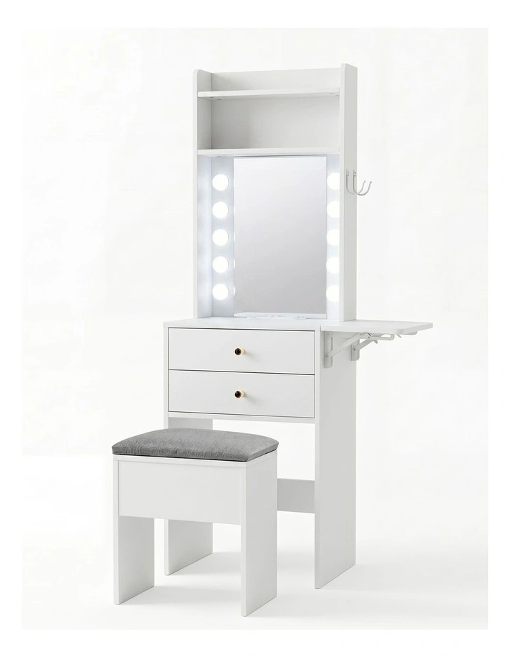 Levede Dressing Table Stool Dressing Vanity Desk Mirror LED Charging Station image 2