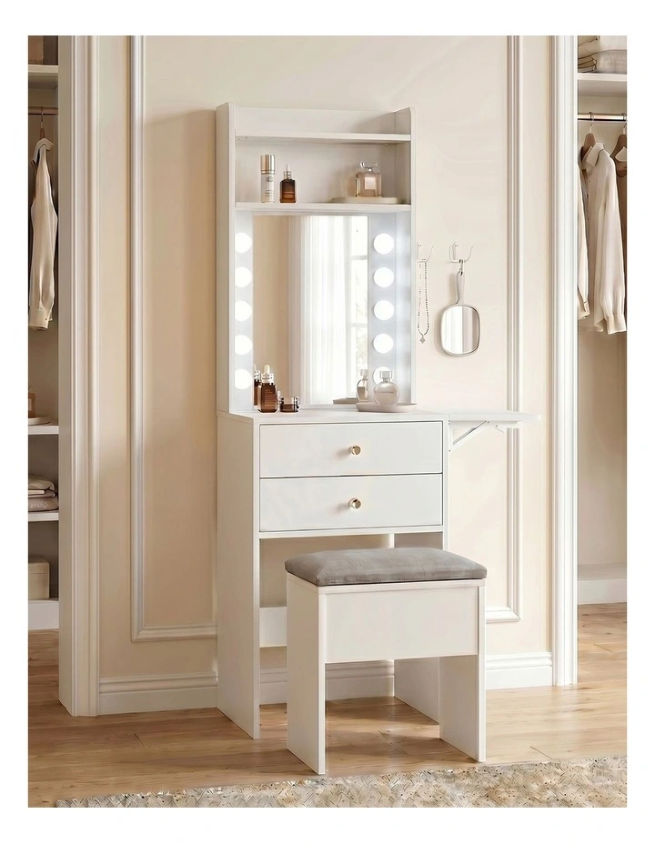 Levede Dressing Table Stool Dressing Vanity Desk Mirror LED Charging Station image 7