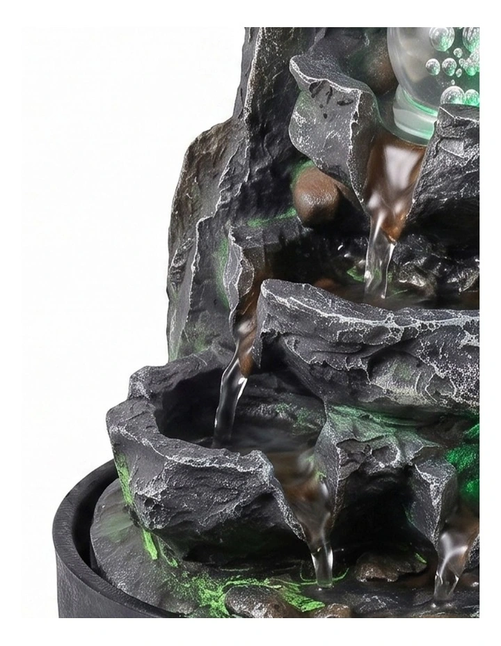 Spector Tabletop Water Fountain Resin LED Light 3 Flow Levels Waterfall Office image 5