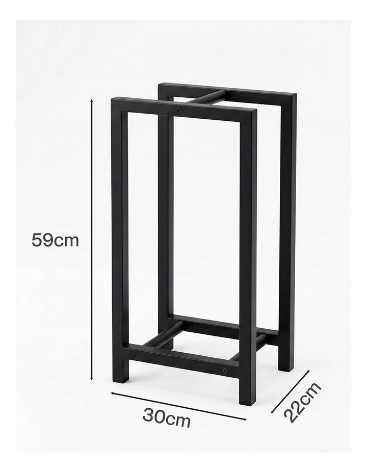 Levede Firewood Rack Metal Outdoor Storage Log Holder Fireplace 30 x 22 x 59cm image 3