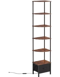 Levede 6-Tier Corner Shelf Stand Bookshelf Display Storage Rack with Drawer