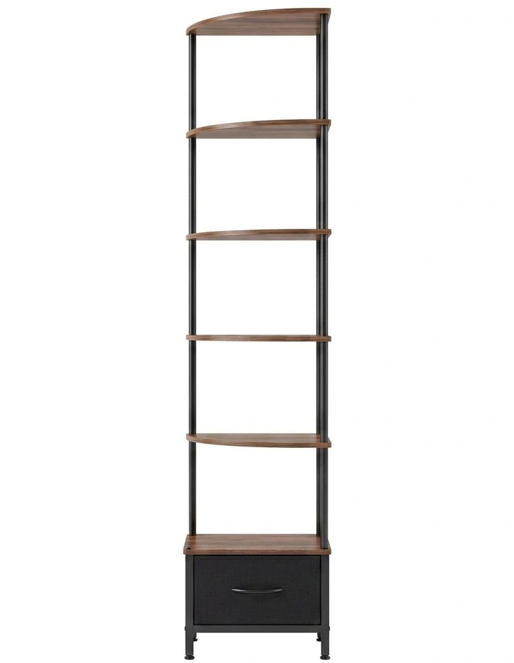 Levede 6-Tier Corner Shelf Stand Bookshelf Display Storage Rack with Drawer image 2