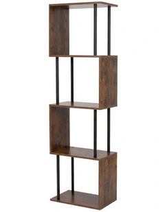 Levede Bookshelf 5 Tier Display Shelf Bookcase Storage Rack S-Shaped Anti-Tip