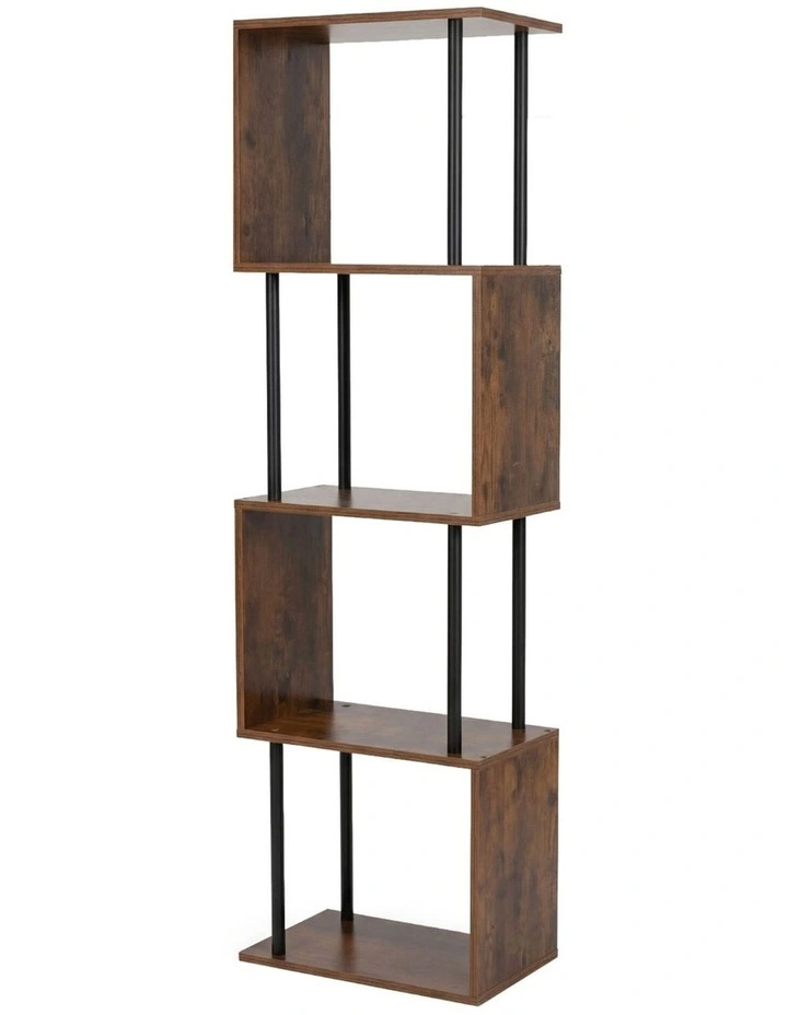 Levede Bookshelf 5 Tier Display Shelf Bookcase Storage Rack S-Shaped Anti-Tip image 1