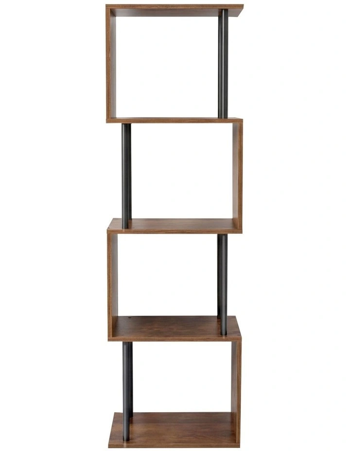 Levede Bookshelf 5 Tier Display Shelf Bookcase Storage Rack S-Shaped Anti-Tip image 2