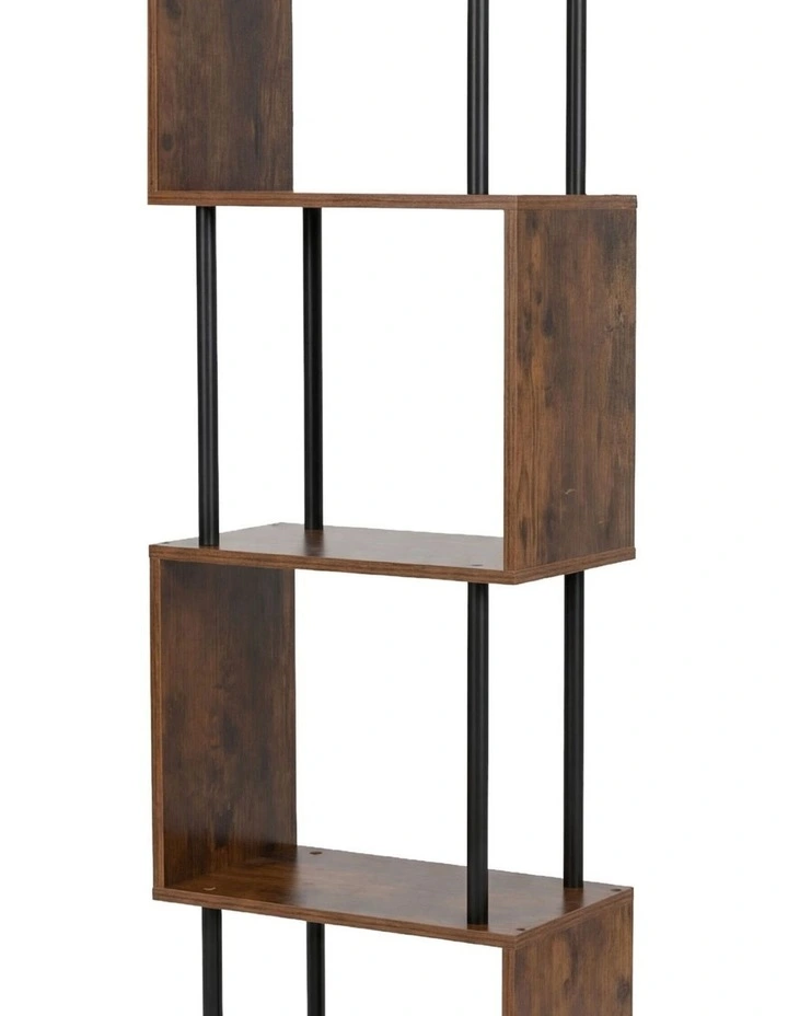 Levede Bookshelf 5 Tier Display Shelf Bookcase Storage Rack S-Shaped Anti-Tip image 6