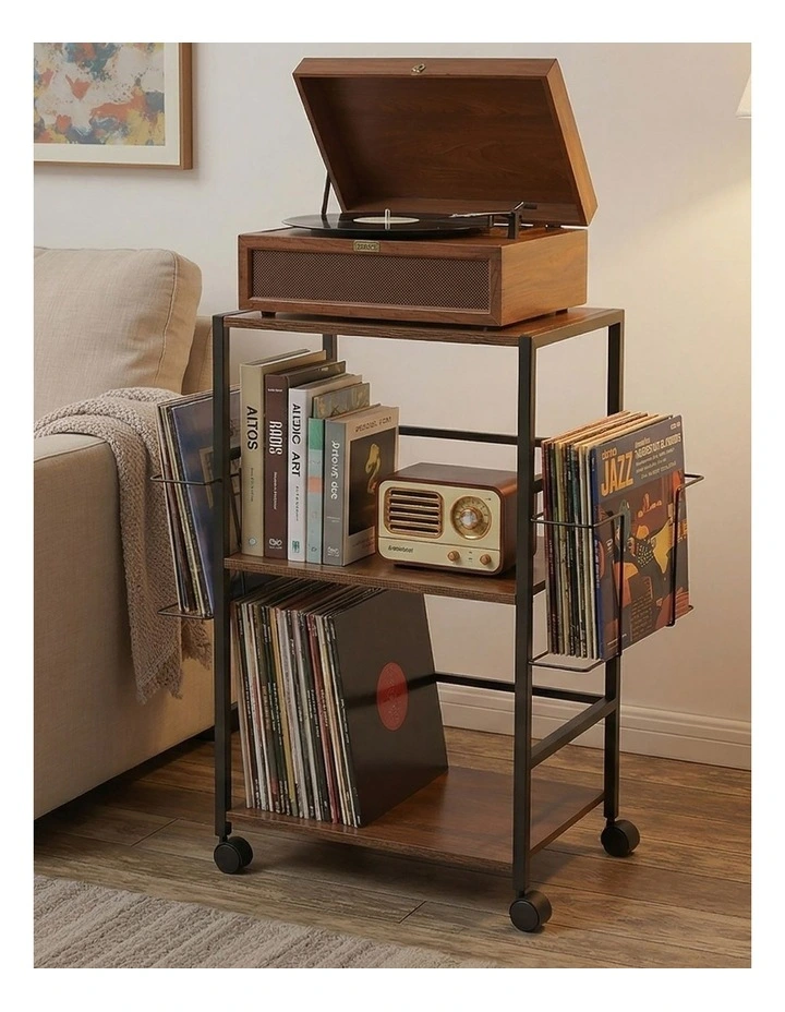 Levede Record Player Stand with Storage Vinyl Record Holder with Display Area image 7