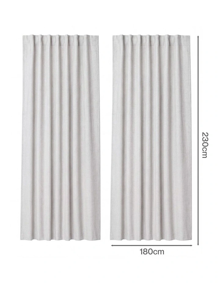 Marlow 100% Blackout Curtain 2-Panel Thermal Linen Look Curtain Draperies Window image 3