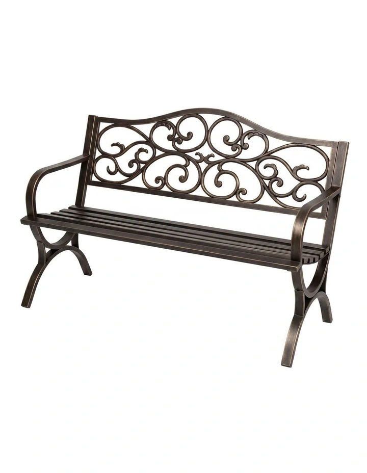 Levede Garden Bench Seat Outdoor Patio Park Lounge Backyard Chair Bronze 3 Seat image 1