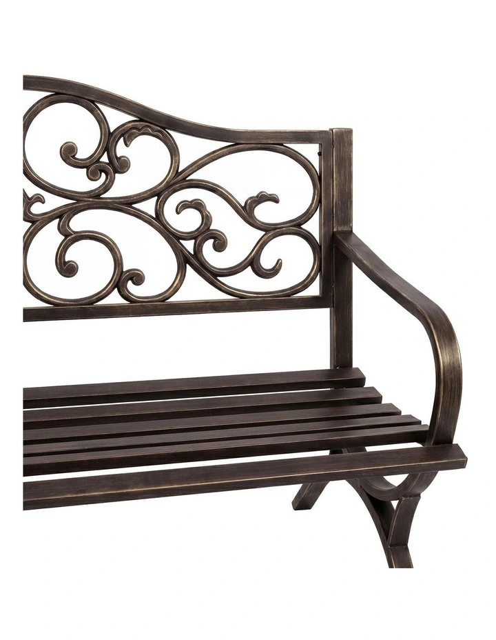 Levede Garden Bench Seat Outdoor Patio Park Lounge Backyard Chair Bronze 3 Seat image 5