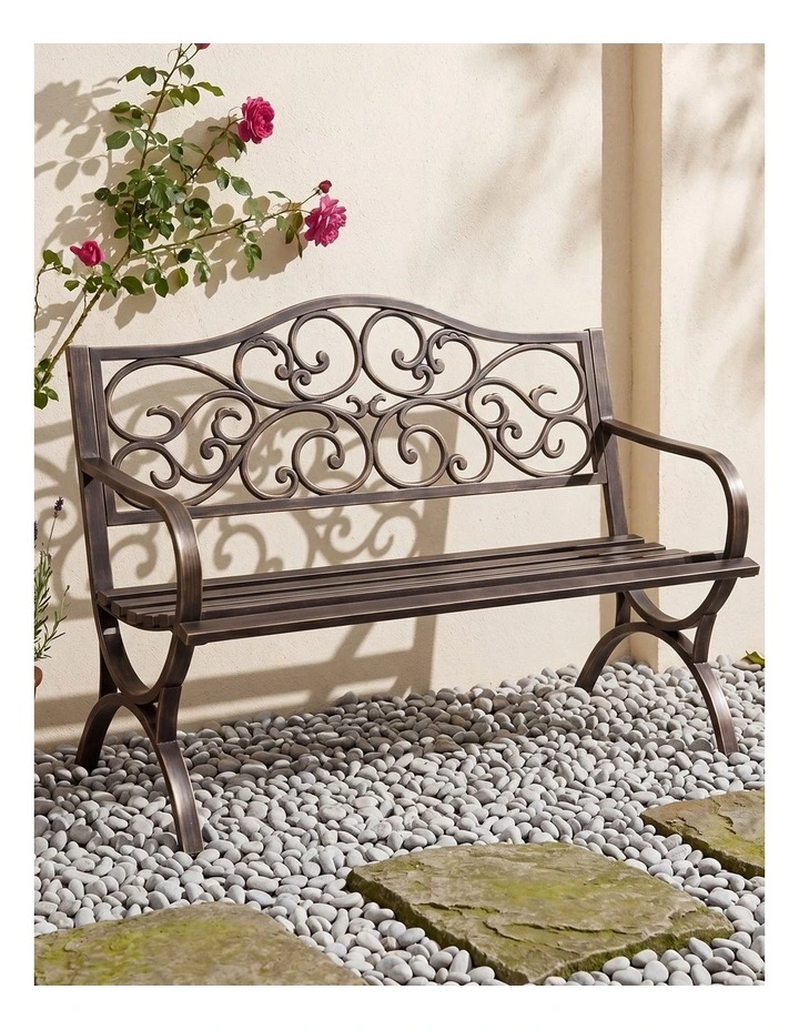 Levede Garden Bench Seat Outdoor Patio Park Lounge Backyard Chair Bronze 3 Seat image 7