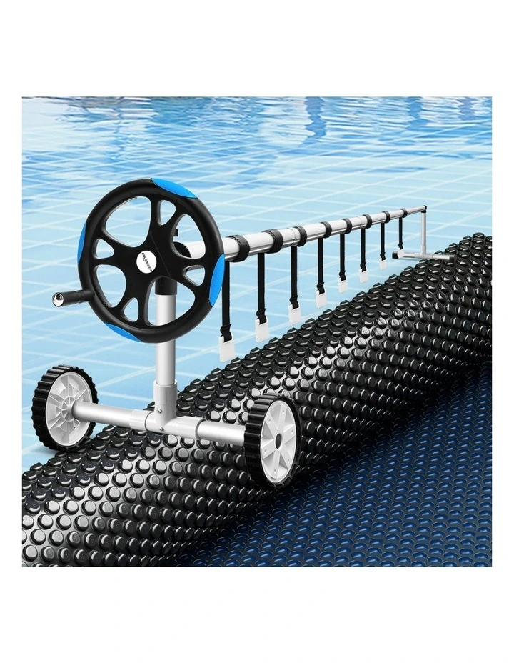 Aqua Buddy Pool Cover 7x4m 600 Micron w/ Roller 5.55m Black Solar Blanket image 4