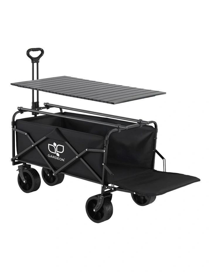 Gardeon Folding Camping Wagon Heavy Duty Utility Cart with Tailgate Table 150L image 1
