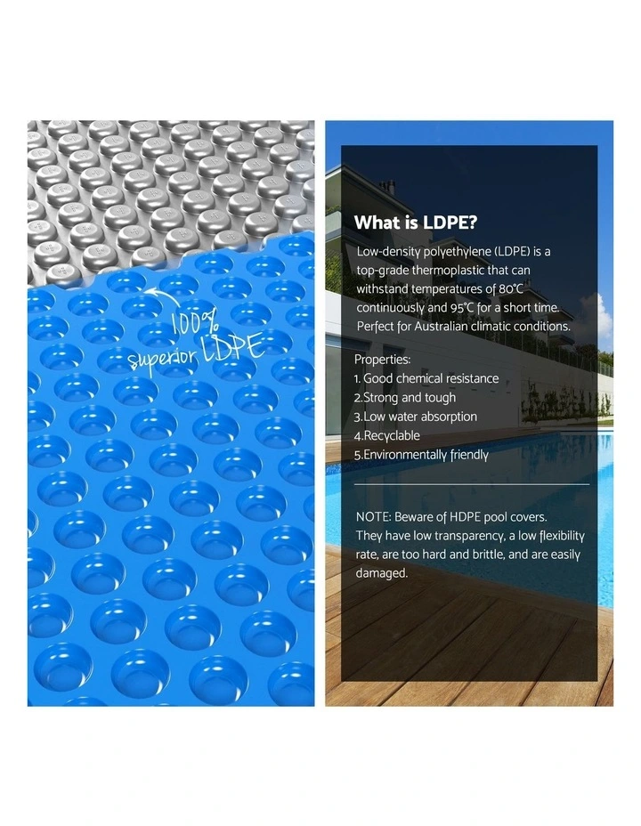Aquabuddy Pool Cover 600 Micron 11x6.2m Swimming Pool Solar Blanket Blue Silver image 6