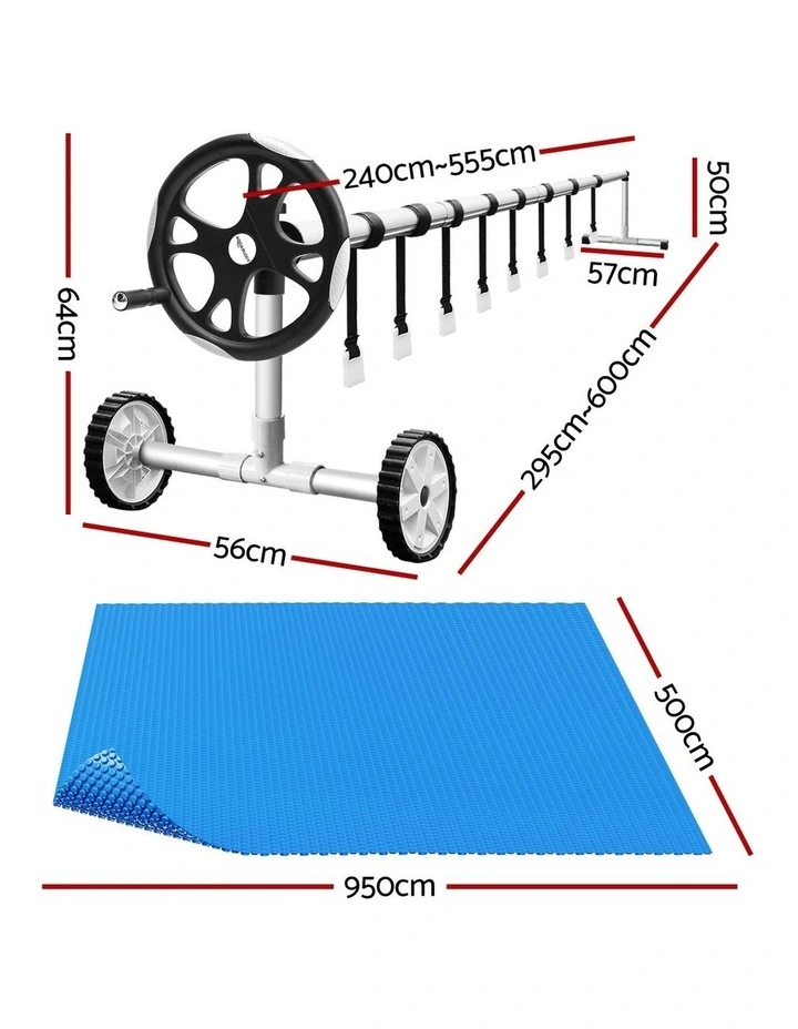 Aqua Buddy Pool Cover 600 Micron Heat Solar Blanket 9.5x5m w/ 5.55m Roller image 3