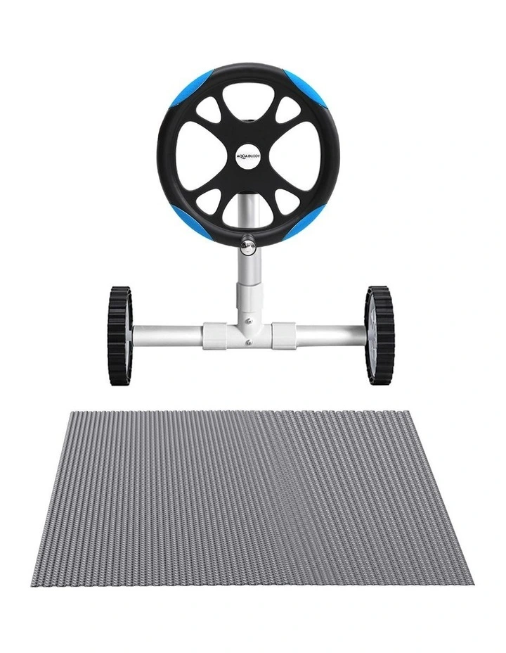 Aqua Buddy Pool Cover 600 Micron Solar Heat Blanket 8x4.2m w/ 5.55m Roller Blue image 1