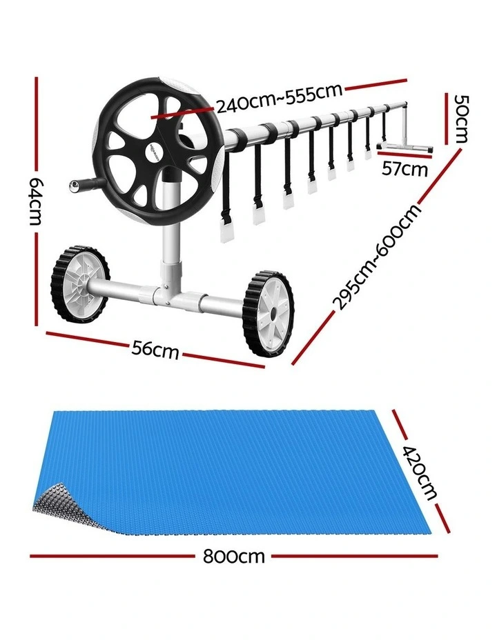 Aqua Buddy Pool Cover 600 Micron Solar Heat Blanket LDPE 8x4.2m w/ 5.55m Roller image 3