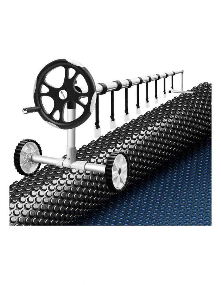 Aqua Buddy Pool Cover 600 Micron 10x4m w/ Roller 5.55m Swimming Pools Black Solar Blanket image 2