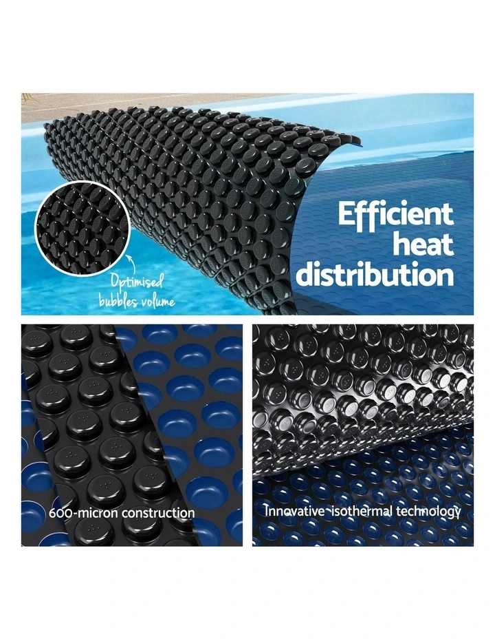 Aqua Buddy Pool Cover 600 Micron 10x4m w/ Roller 5.55m Swimming Pools Black Solar Blanket image 7