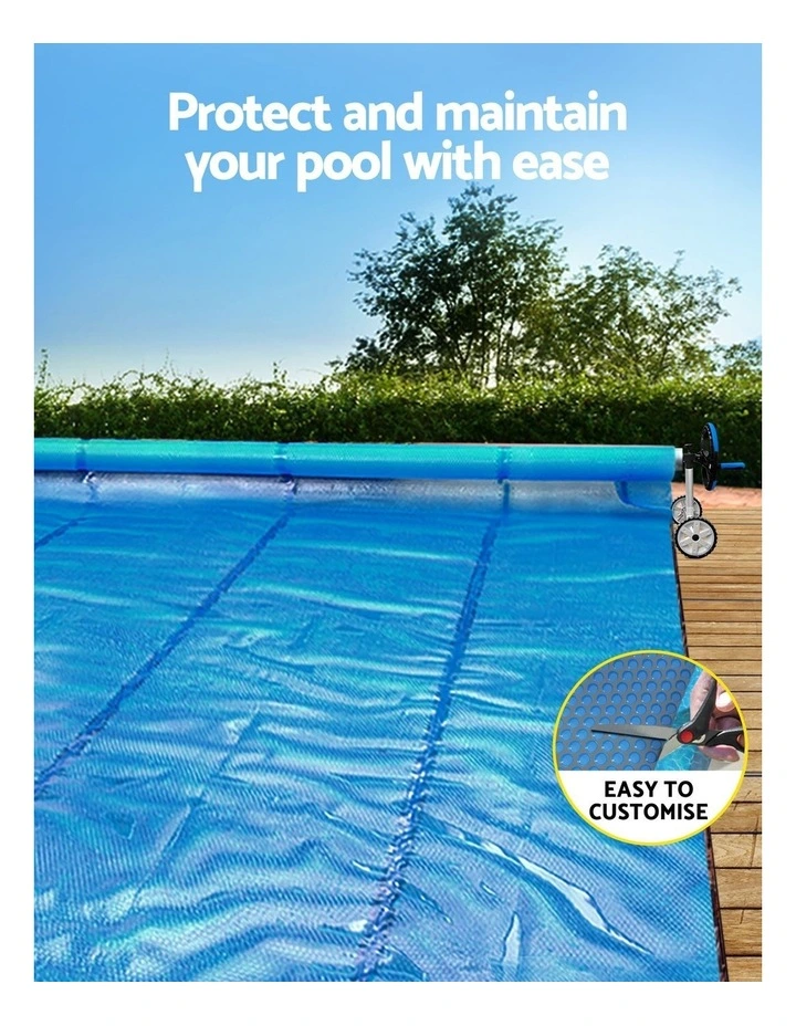 Aqua Buddy Pool Cover 600 Micron Solar Heat 9.5x5m Blanket w/ 5.55m Roller Blue image 6