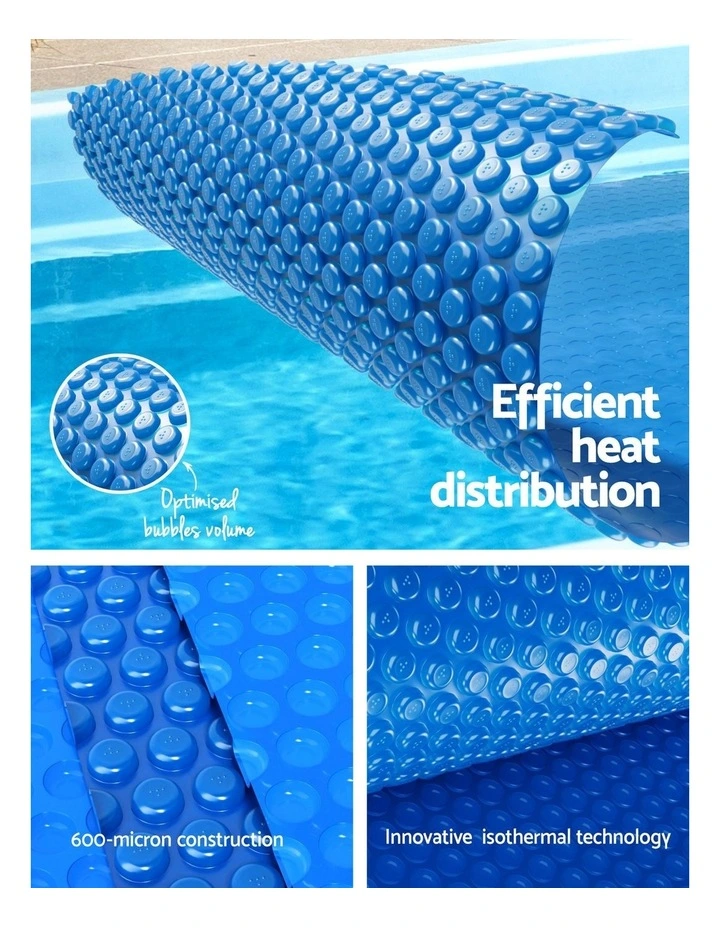 Aqua Buddy Pool Cover 600 Micron Solar Heat 9.5x5m Blanket w/ 5.55m Roller Blue image 7