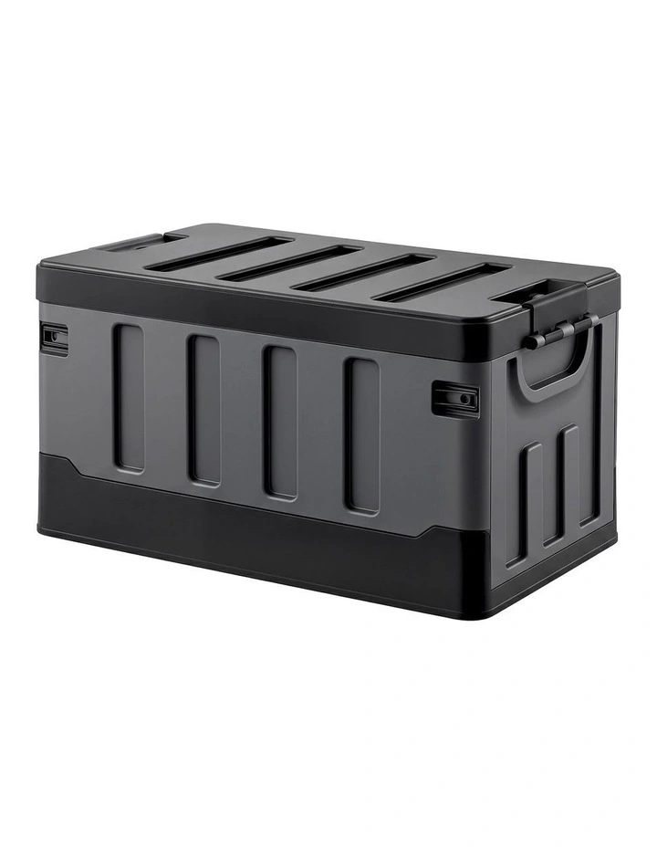 Gardeon Collapsible Outdoor Storage Box 60L Stackable Folding Camping Organizer Black image 1