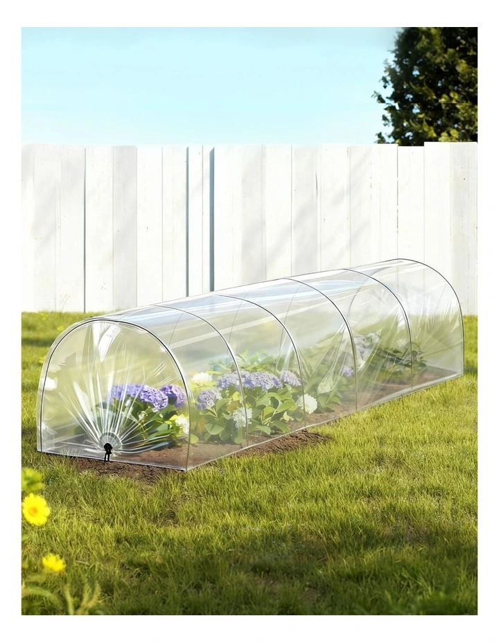 Green Fingers Mini Greenhouse 300x45x30cm Tunnel Clear PVC Steel Frame Portable image 4