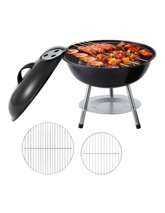 Grillz Charcoal BBQ Grill Portable with Lid for Camping Outdoor
