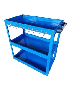 SOGA 3 Tier Tool Storage Cart Heavy Duty Mobile Utility Trolley with Porous Side Panels