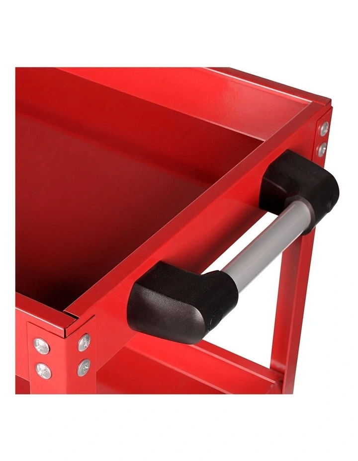 SOGA 2 Pack 2 Tier Tool Carts Red Heavy-Duty Steel image 7