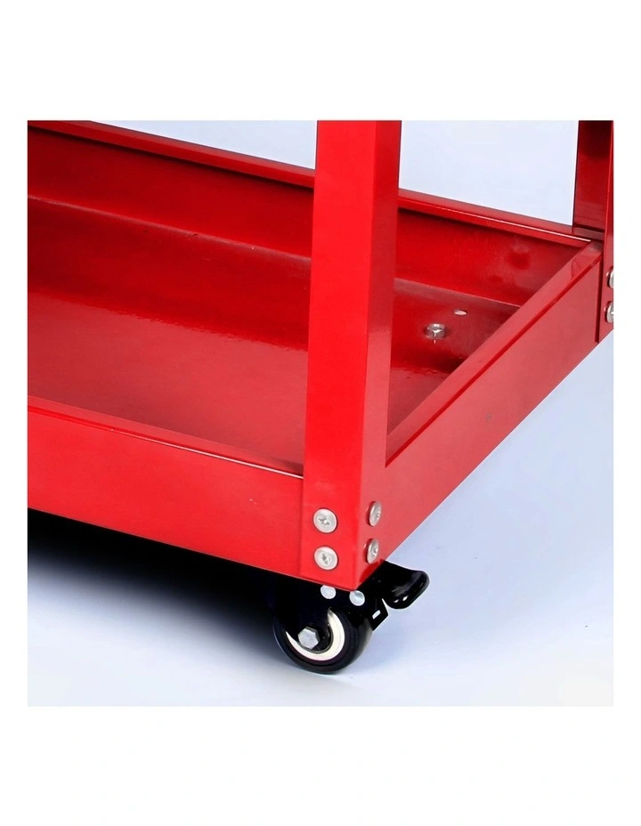 SOGA 2 Pack 3 Tier Tool Carts Red Heavy-Duty Steel image 6