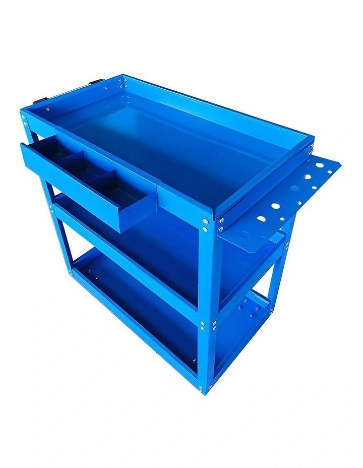 SOGA 3 Tier Tool Cart Blue Heavy-Duty Steel image 1