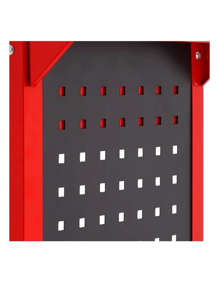 SOGA 2 Pack 3 Tier Tool Carts Red with Drawers and Hooks image 5