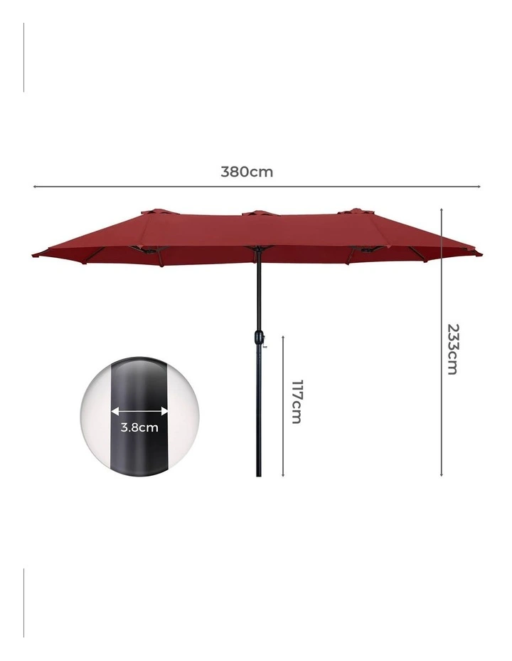 Mountview Large Double-Sided Patio Umbrella Outdoor Sunshade image 3