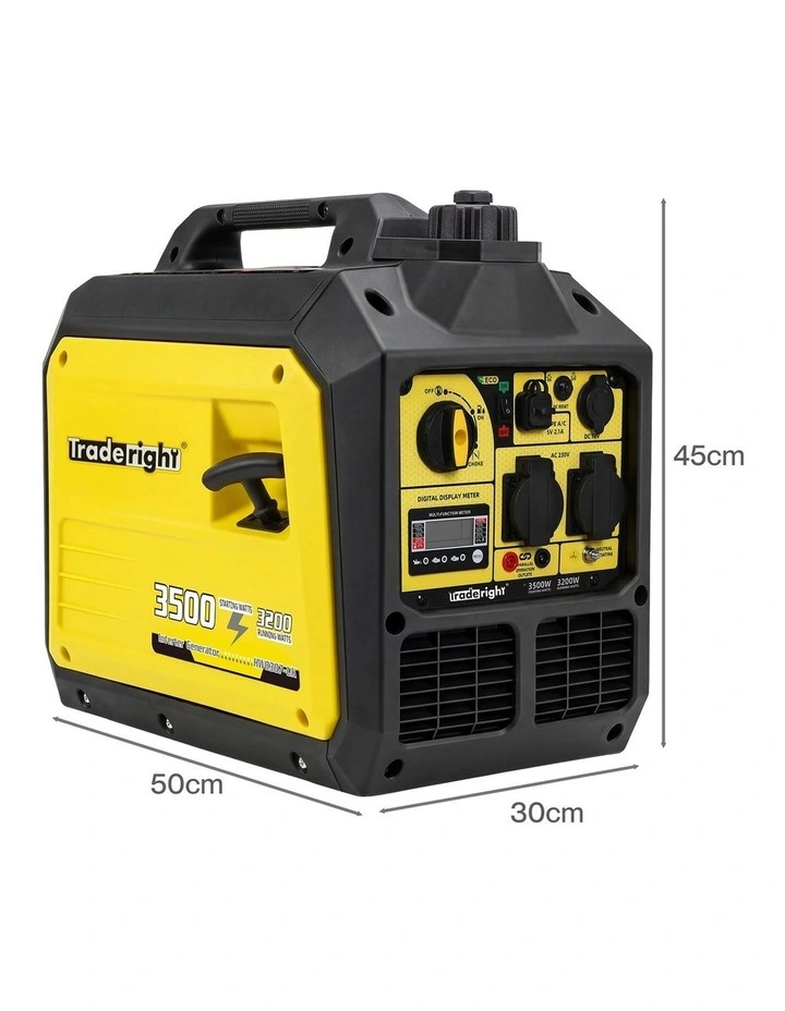 Traderight 3500W Petrol Inverter Generator Portable Silent Pure Sine Wave Power image 3
