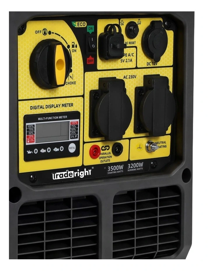 Traderight 3500W Petrol Inverter Generator Portable Silent Pure Sine Wave Power image 4