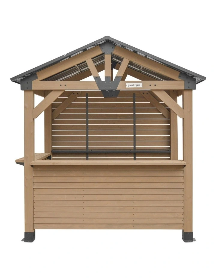 Yardtopia Oslo 2.4m x 1.8m Outdoor Timber & Steel Gable Roof Gazebo - Bar Set image 3