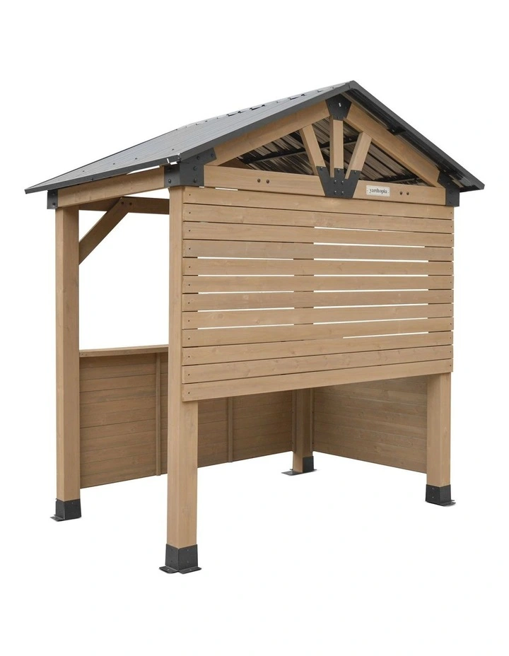 Yardtopia Oslo 2.4m x 1.8m Outdoor Timber & Steel Gable Roof Gazebo - Bar Set image 4