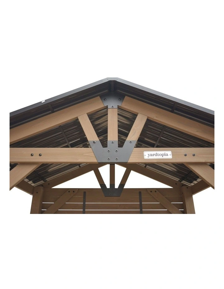 Yardtopia Oslo 2.4m x 1.8m Outdoor Timber & Steel Gable Roof Gazebo - Bar Set image 6
