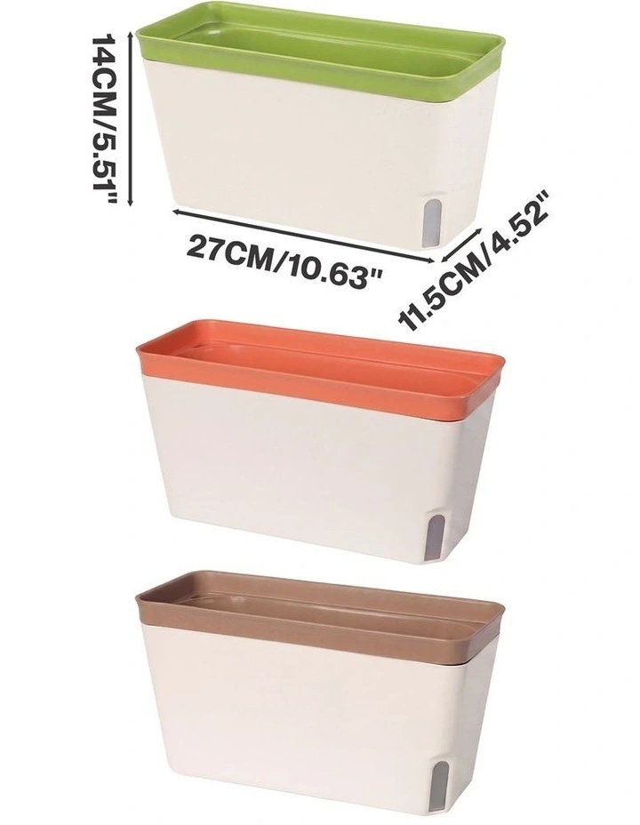 Toque Self Watering Plant Pots 3 Pcs Indoor Planter Box Vegetable Flower Garden image 3