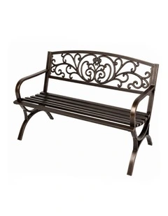 Levede Garden Bench Seat Outdoor Furniture Patio Park Lounge Chair Bronze 3 Seat