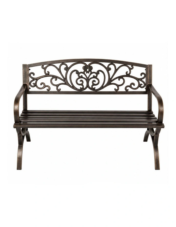 Levede Garden Bench Seat Outdoor Furniture Patio Park Lounge Chair Bronze 3 Seat image 2