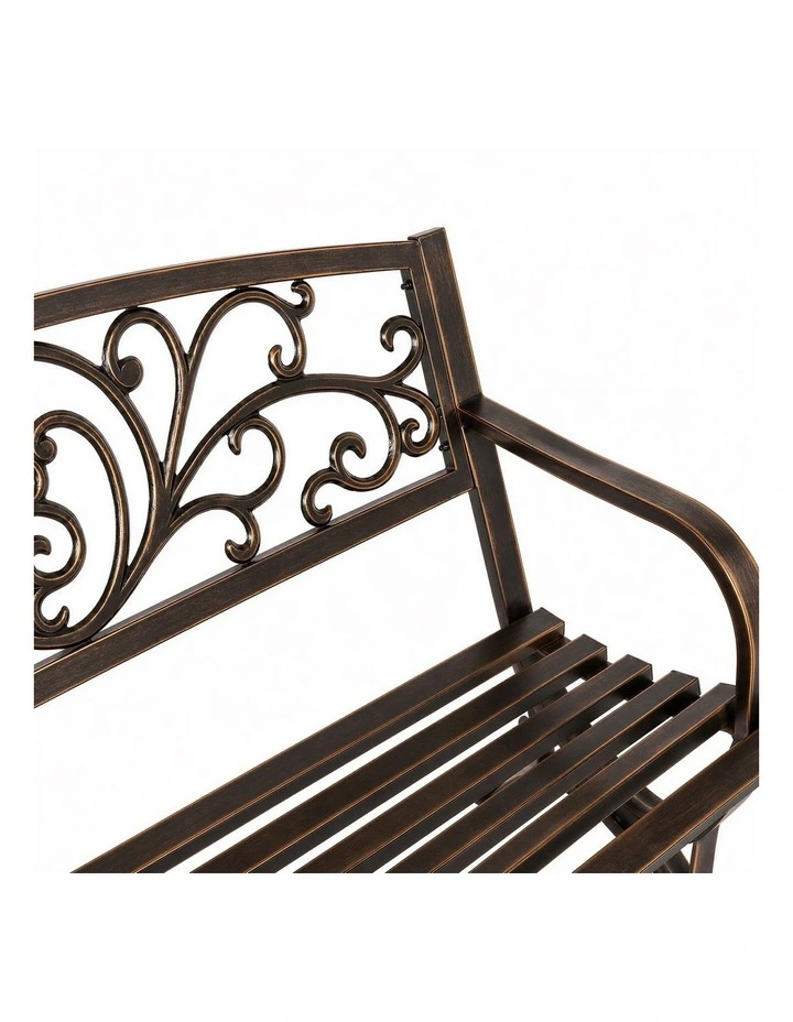 Levede Garden Bench Seat Outdoor Furniture Patio Park Lounge Chair Bronze 3 Seat image 5