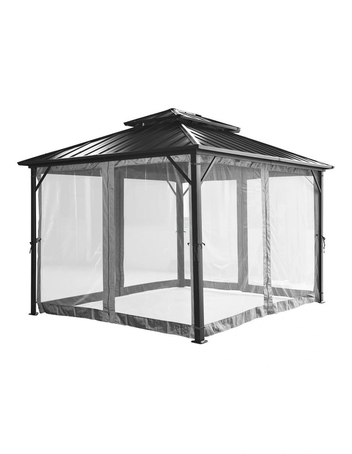 Yardtopia Aspendale Metal Gazebo Set with Mosquito Netting and Curtain image 1