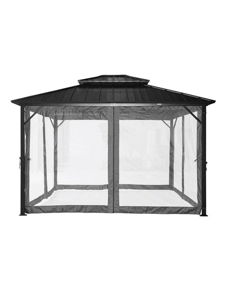 Yardtopia Aspendale Metal Gazebo Set with Mosquito Netting and Curtain image 2