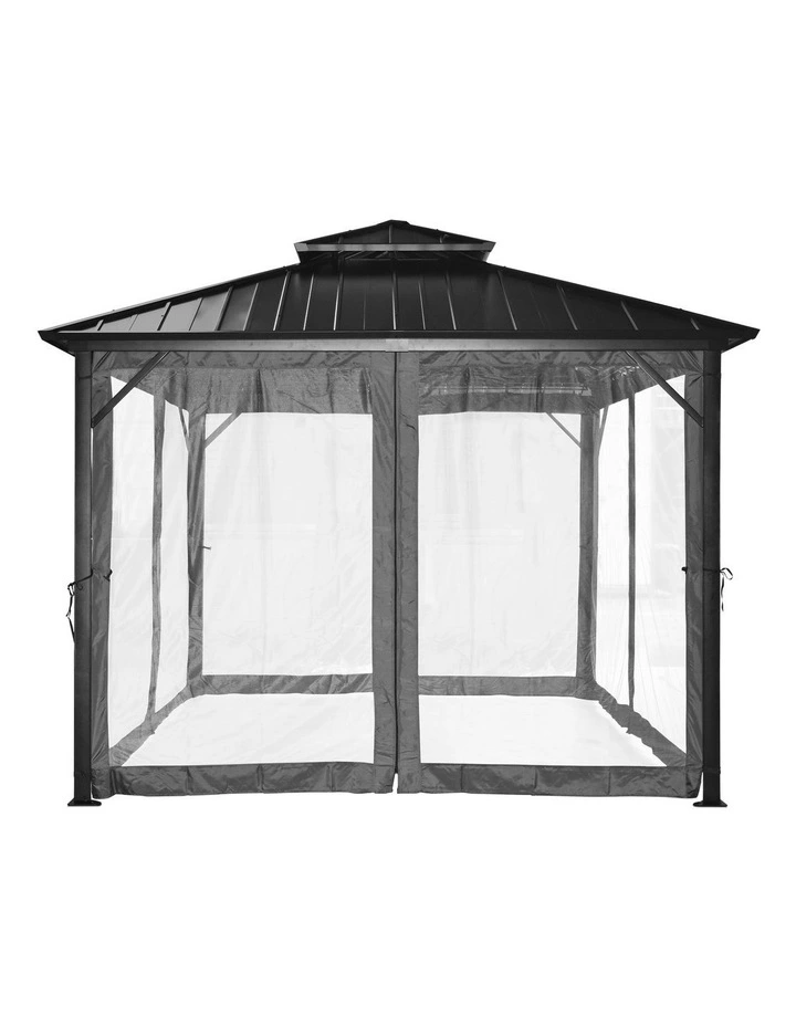 Yardtopia Aspendale Metal Gazebo Set with Mosquito Netting and Curtain image 3