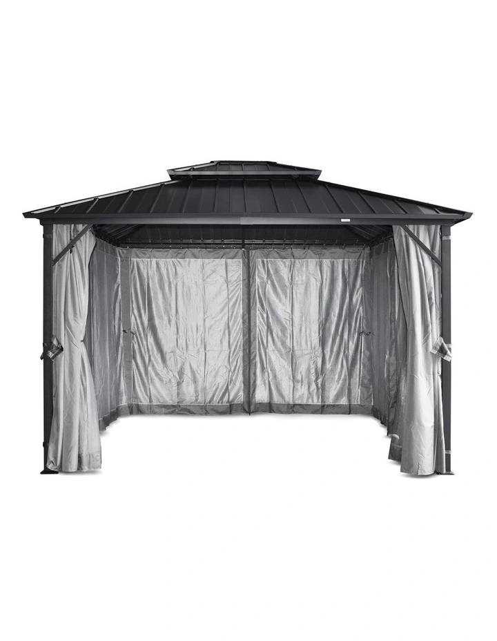 Yardtopia Aspendale Metal Gazebo Set with Mosquito Netting and Curtain image 4