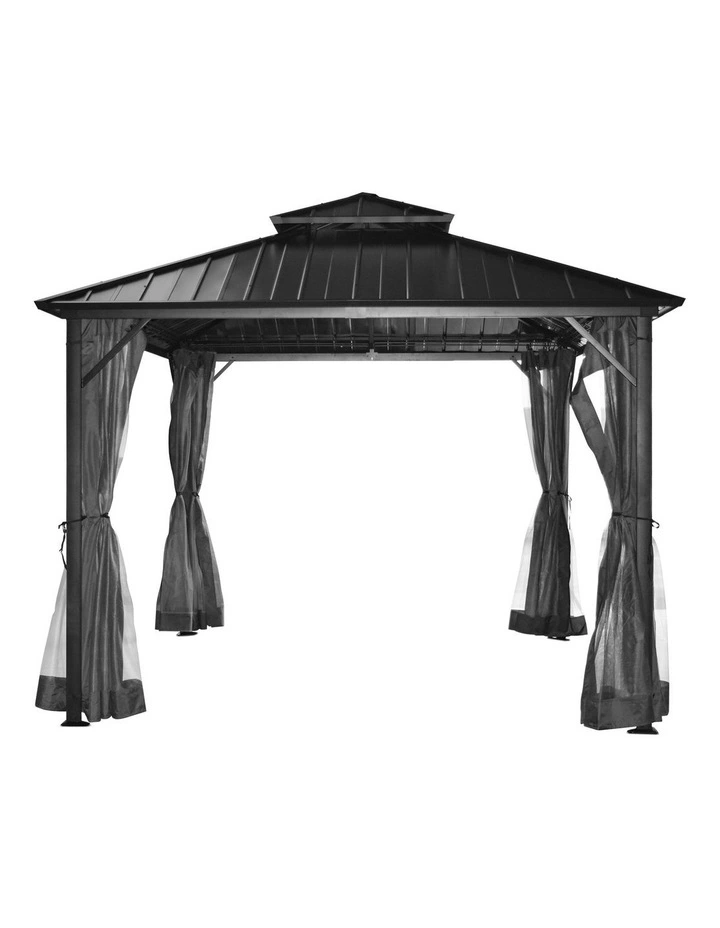 Yardtopia Aspendale Metal Gazebo Set with Mosquito Netting and Curtain image 6