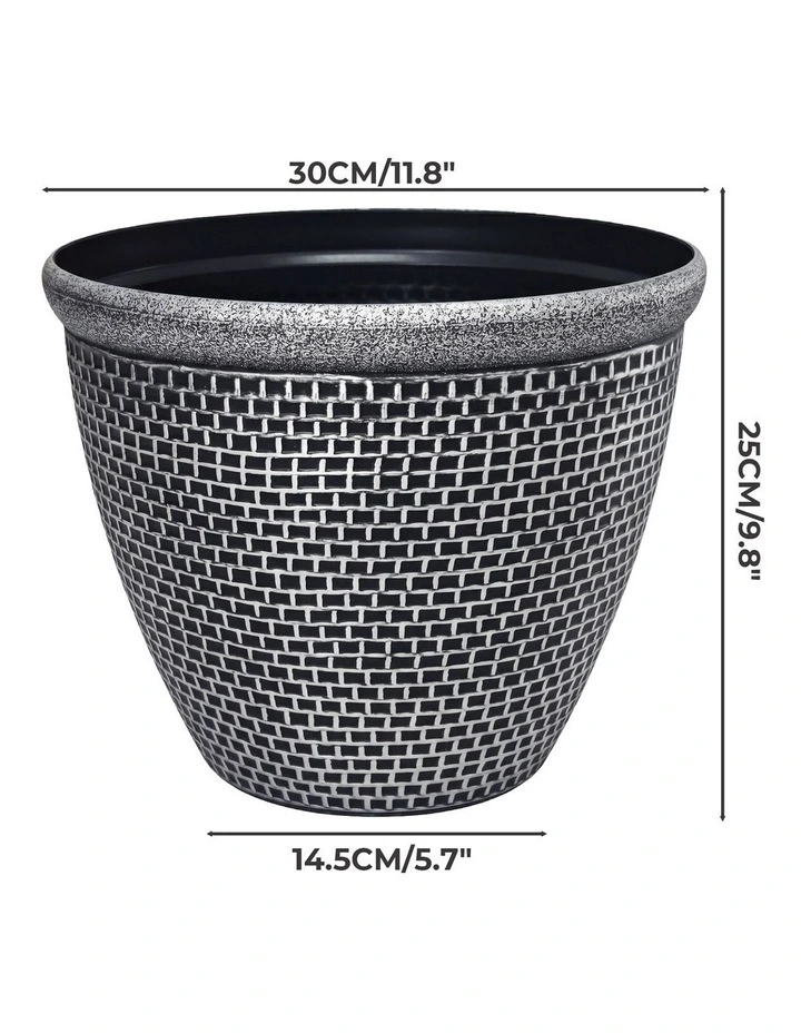 Toque Plastic Plant Pots 30cm Outdoor Garden Planter 2 Pcs With Drainage Holes image 3